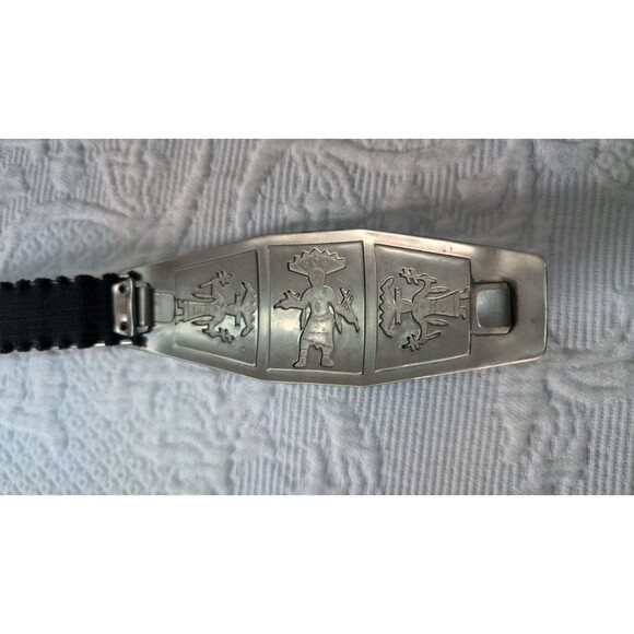 Vintage 1960s Silver Tone Belt With Stretch Scales 26” Hopi Style Design